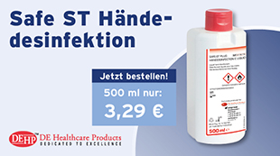 Alkoholisches Desinfektionsmittel zur hygienischen und chirurgische Haendedesinfektion. Besonders hautvertraeglich. Umfassendes Wirkungsspektrum. viruzid.
